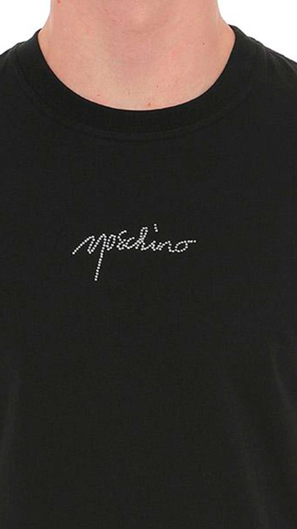 Camiseta Moschino con logo de strass