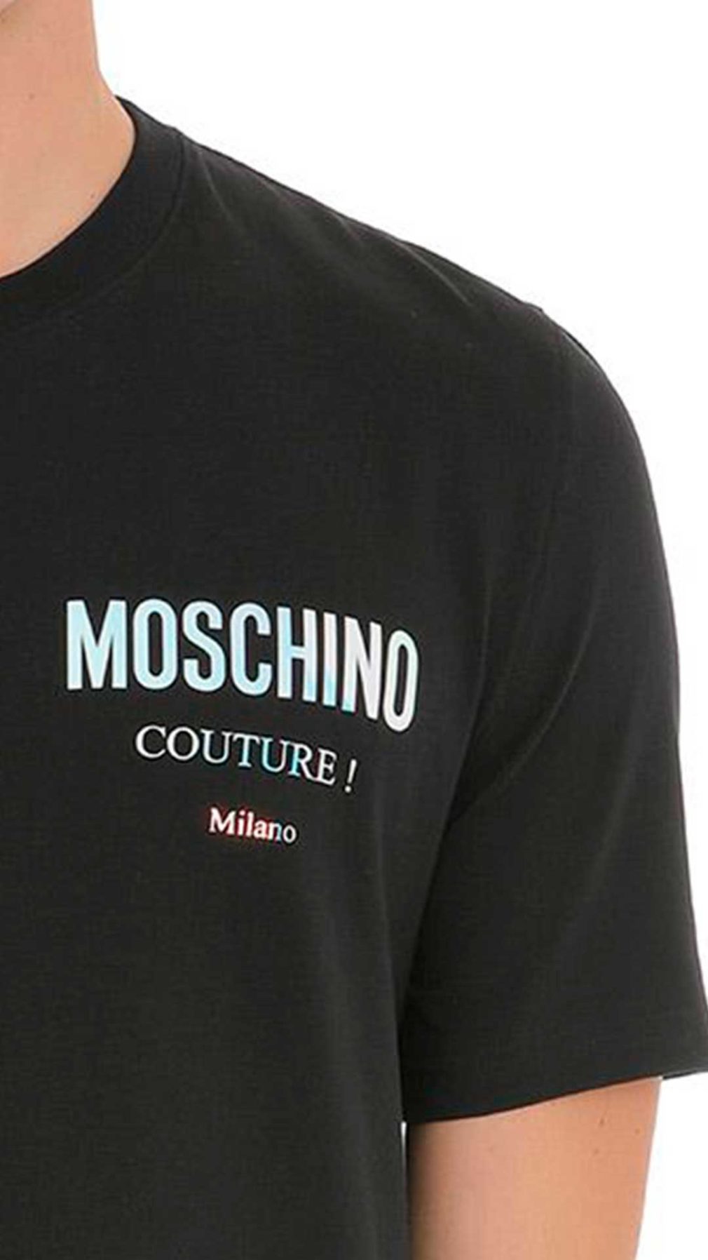 Camiseta con logotipo Moschino Couture holográfico