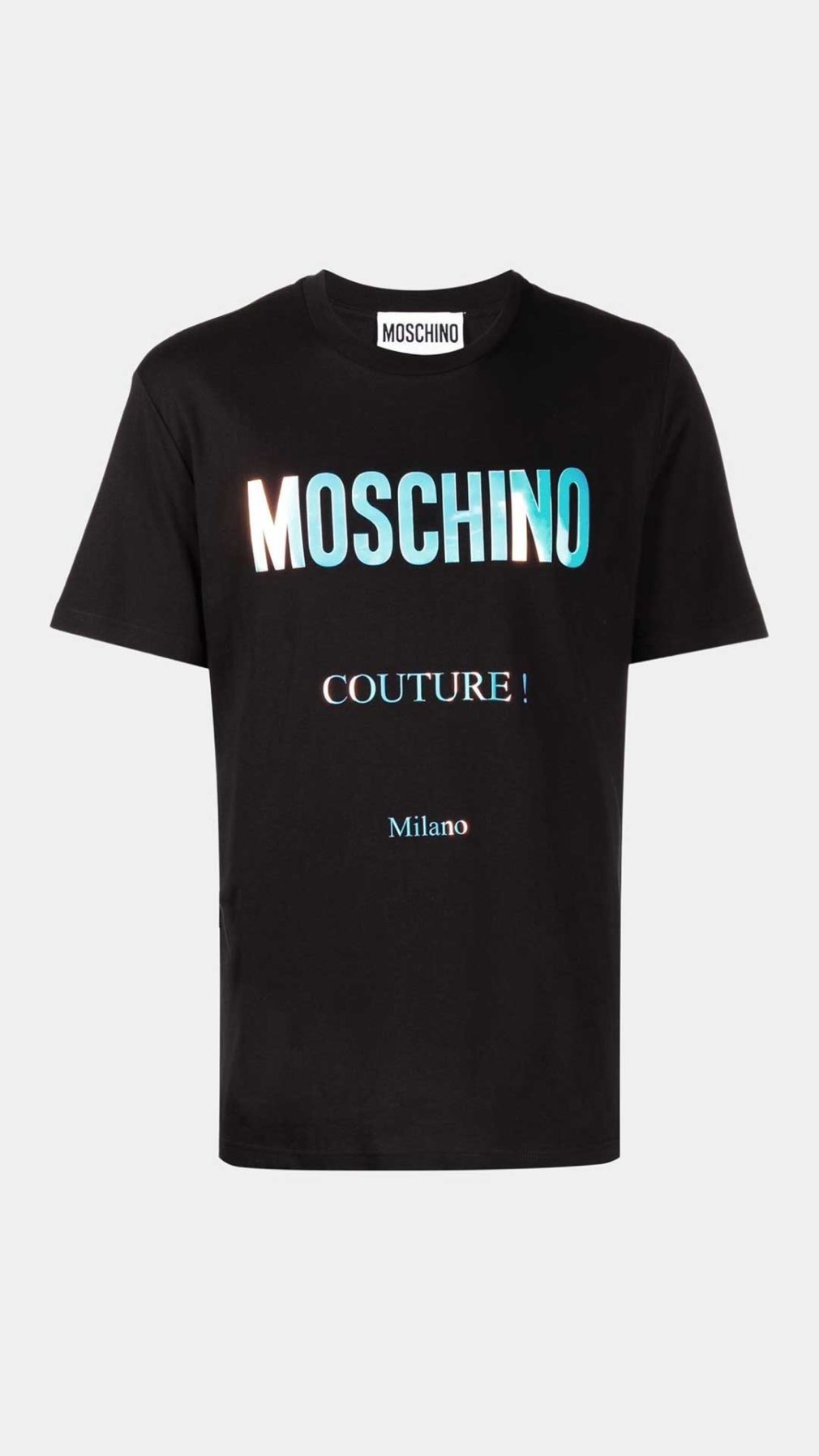 Camiseta con logotipo Moschino Couture holográfico