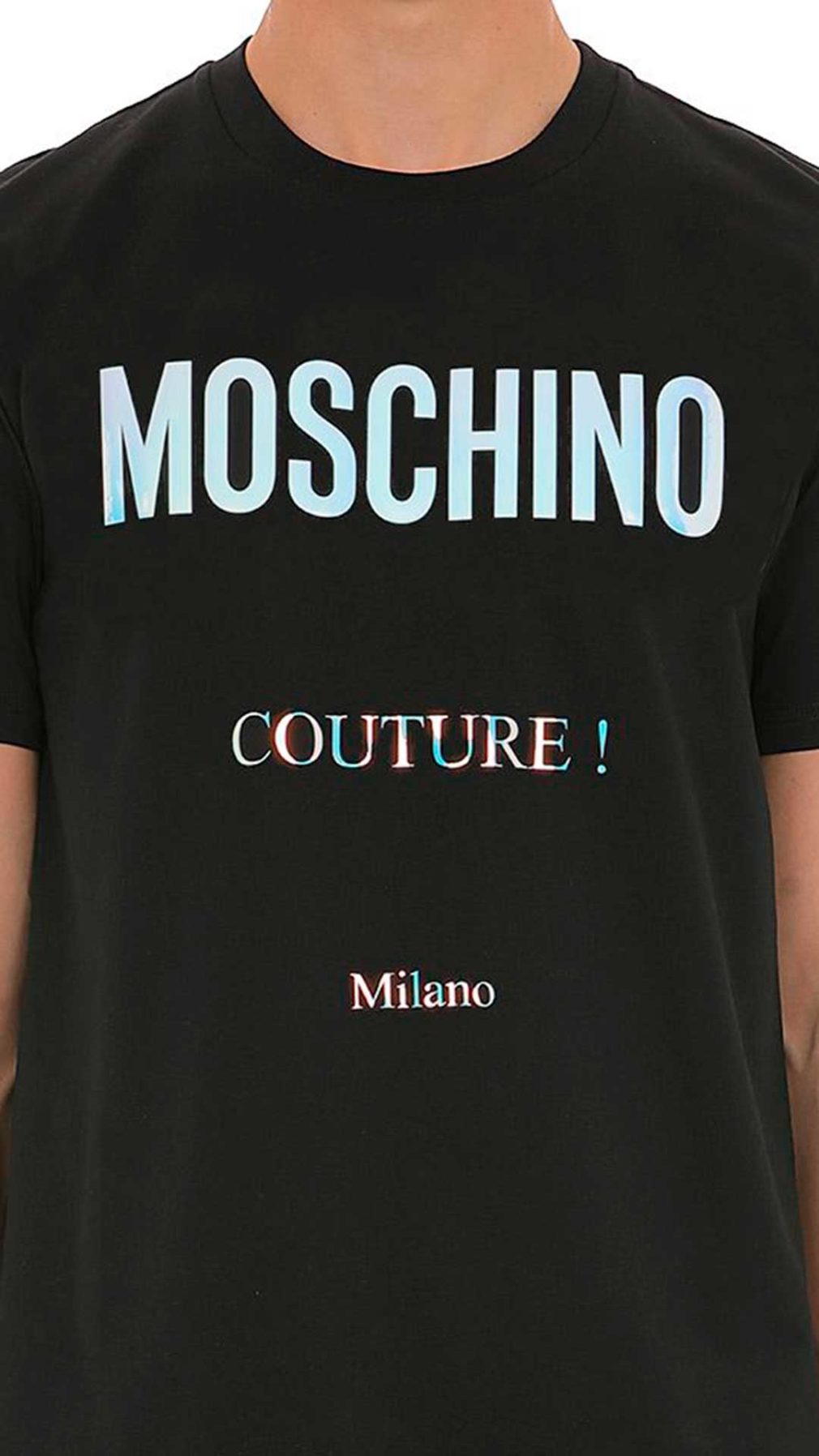 Camiseta con logotipo Moschino Couture holográfico