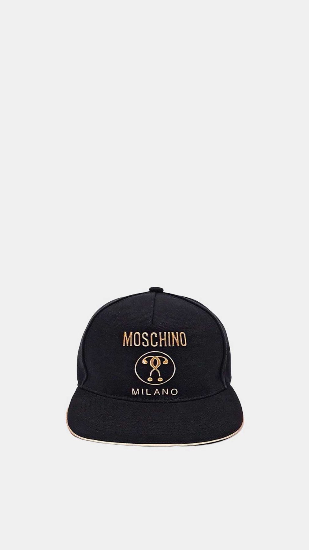 Gorra Moschino Double Question Mark en relieve dorado