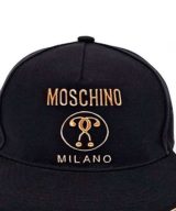 Gorra Moschino Double Question Mark en relieve dorado