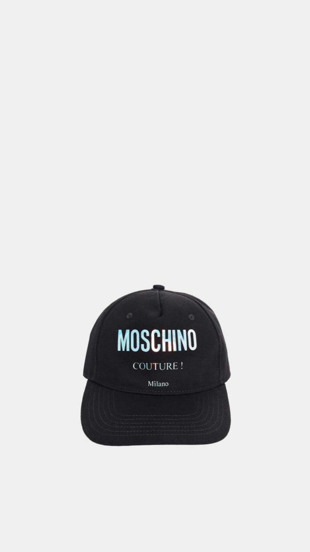 Gorra Moschino Couture con logo holográfico