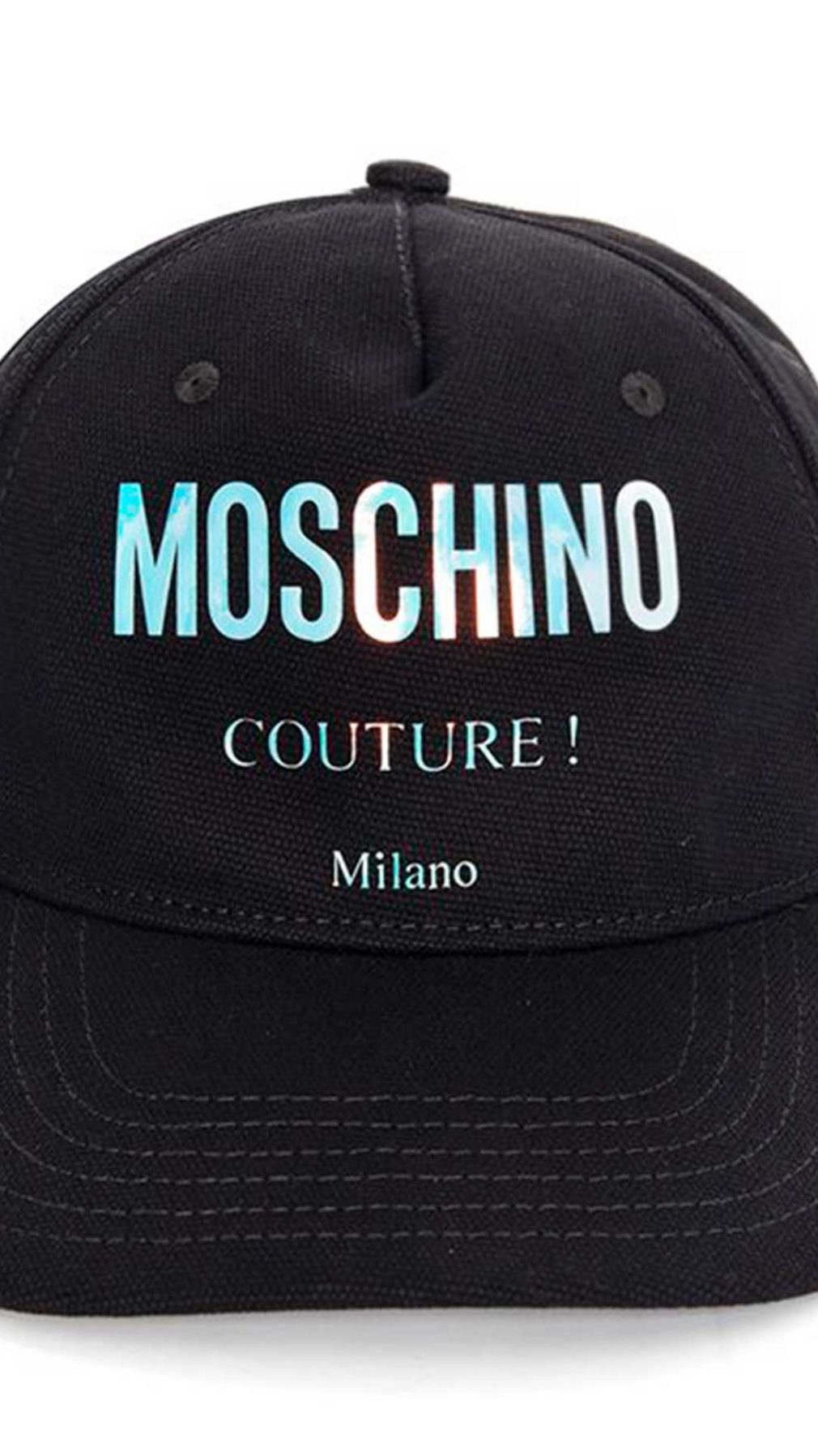 Gorra Moschino Couture con logo holográfico