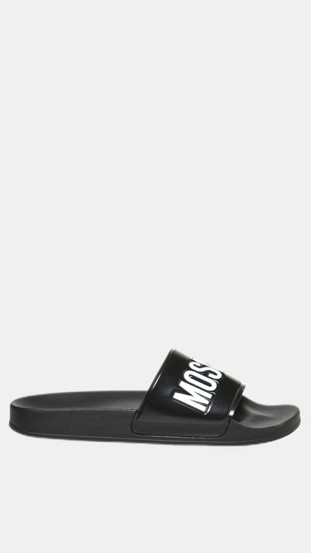 Chancla Moschino con logotipo en relieve