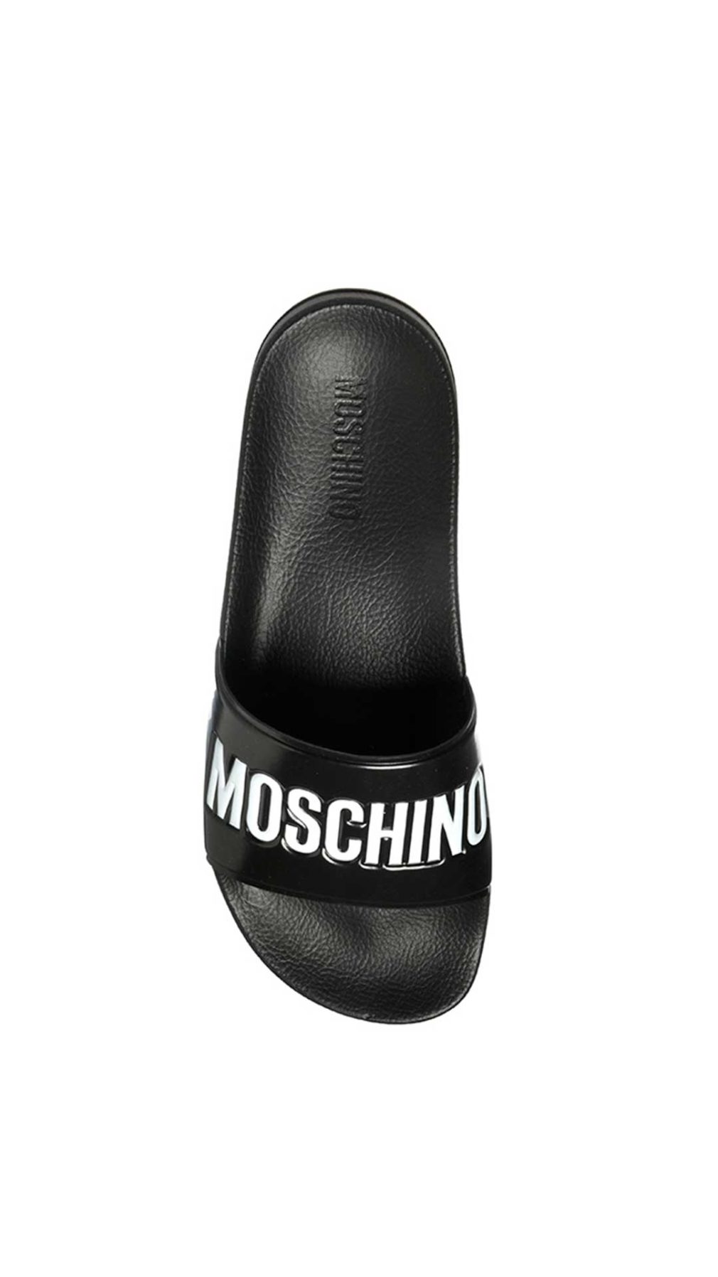 Chancla Moschino con logotipo en relieve