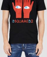 Camiseta Dsquared2 con estampado grafico de manos