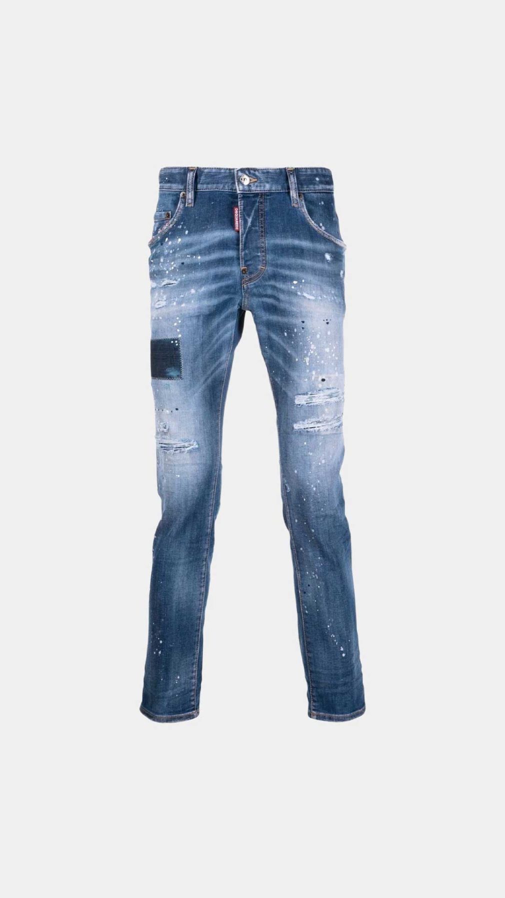 Jeans Super Twinky Dsquared2 efecto envejecido con manchas de pintura