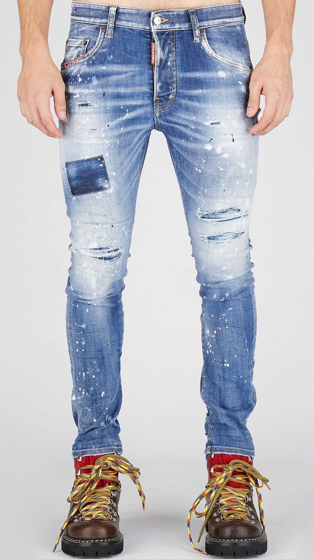 Jeans Super Twinky Dsquared2 efecto envejecido con manchas de pintura