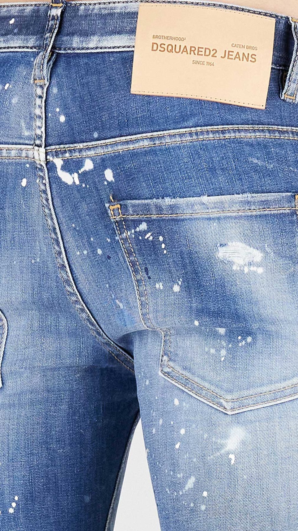 Jeans Super Twinky Dsquared2 efecto envejecido con manchas de pintura