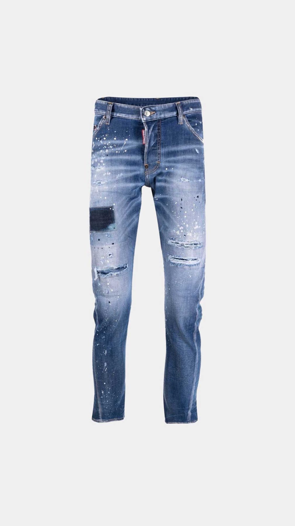 Jeans Sexy Twist Dsquared2 efecto envejecido con manchas de pintura