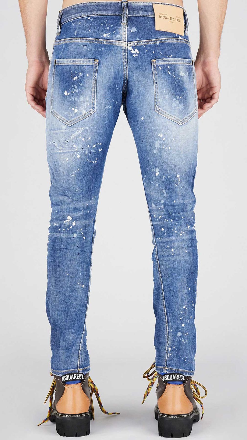 Jeans Sexy Twist Dsquared2 efecto envejecido con manchas de pintura