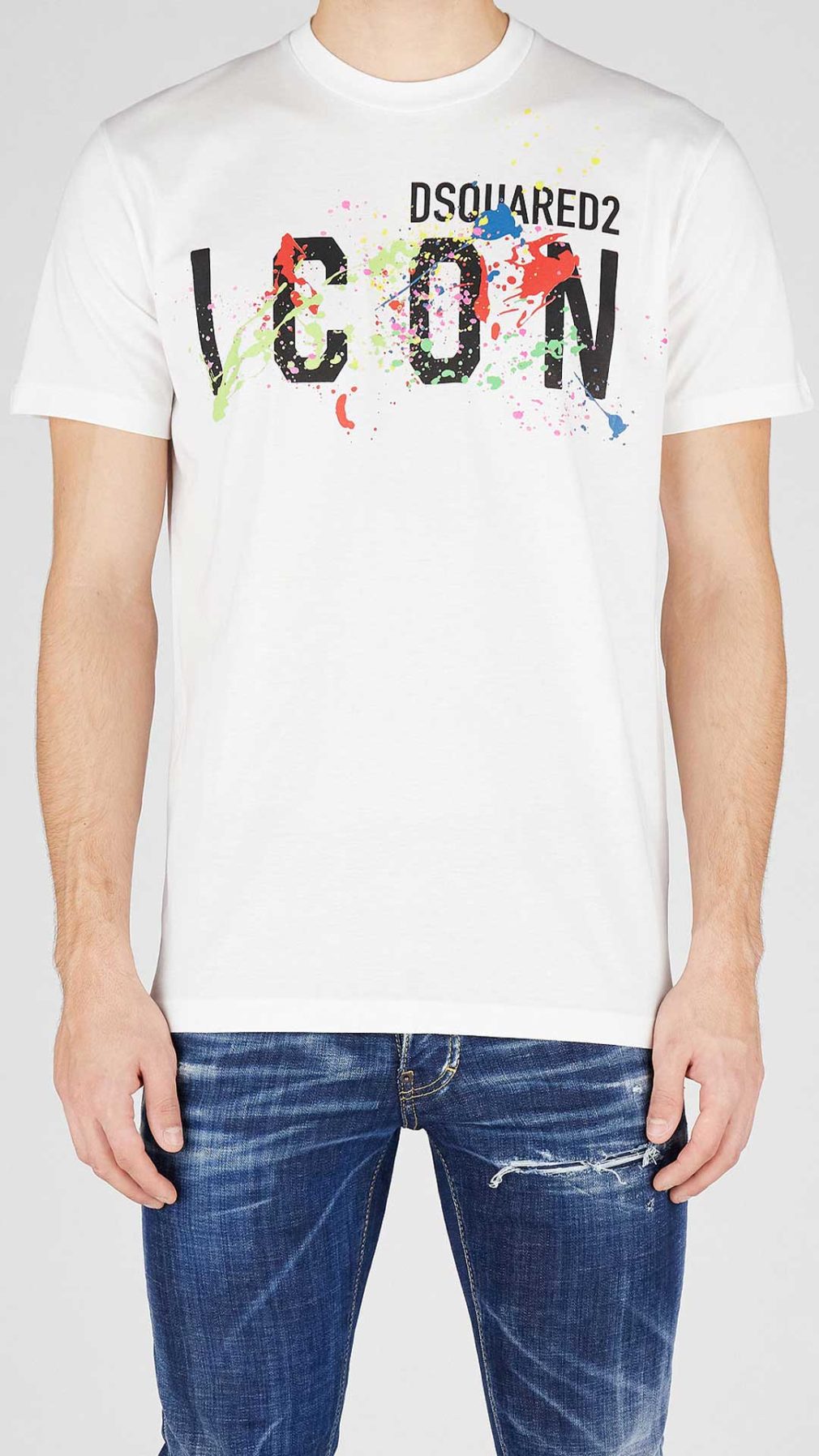 Camiseta Dsquared2 Icon con manchas efecto pintura