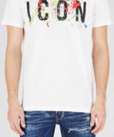 Camiseta Dsquared2 Icon con manchas efecto pintura