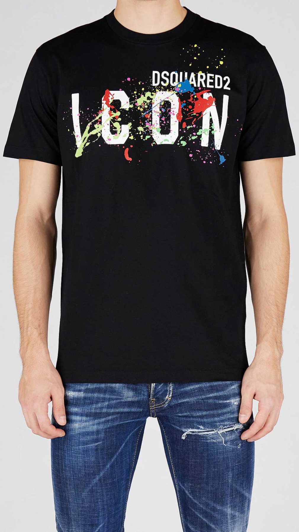 Camiseta Dsquared2 Icon con efecto manchas de pintura