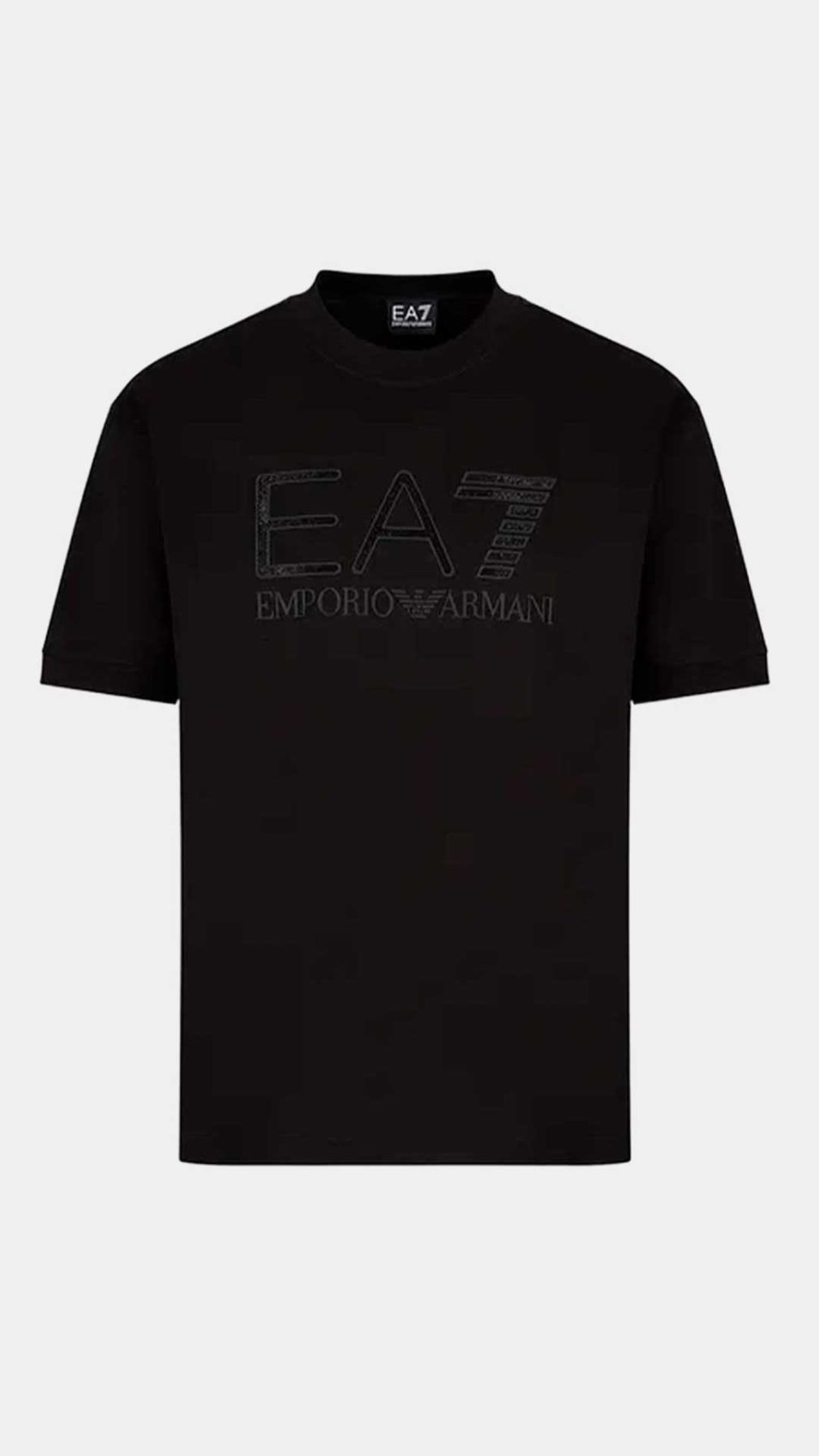 Camiseta EA7 Emporio Armani con logotipo relleno de cristalitos negros y engomado