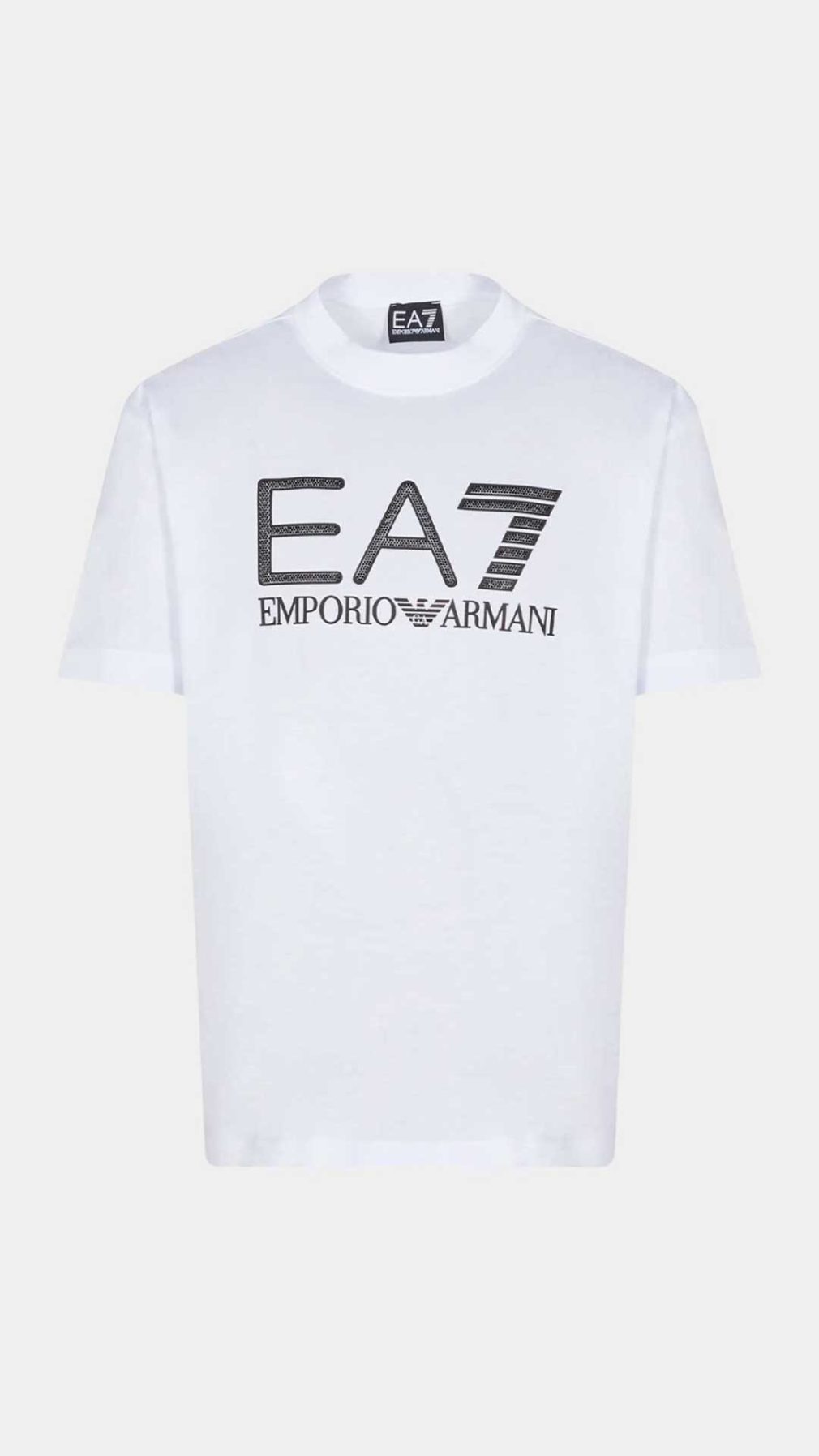 Camiseta EA7 Emporio Armani con logotipo relleno de cristalitos negros y engomado