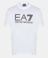 Camiseta EA7 Emporio Armani con logotipo relleno de cristalitos negros y engomado