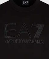 Camiseta EA7 Emporio Armani con logotipo relleno de cristalitos negros y engomado