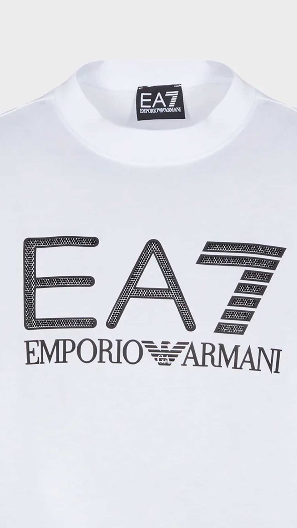 Camiseta EA7 Emporio Armani con logotipo relleno de cristalitos negros y engomado