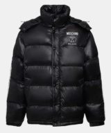 Chaqueta Moschino acolchada con bandas en mangas con logotipo