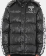 Chaqueta Moschino acolchada con bandas en mangas con logotipo