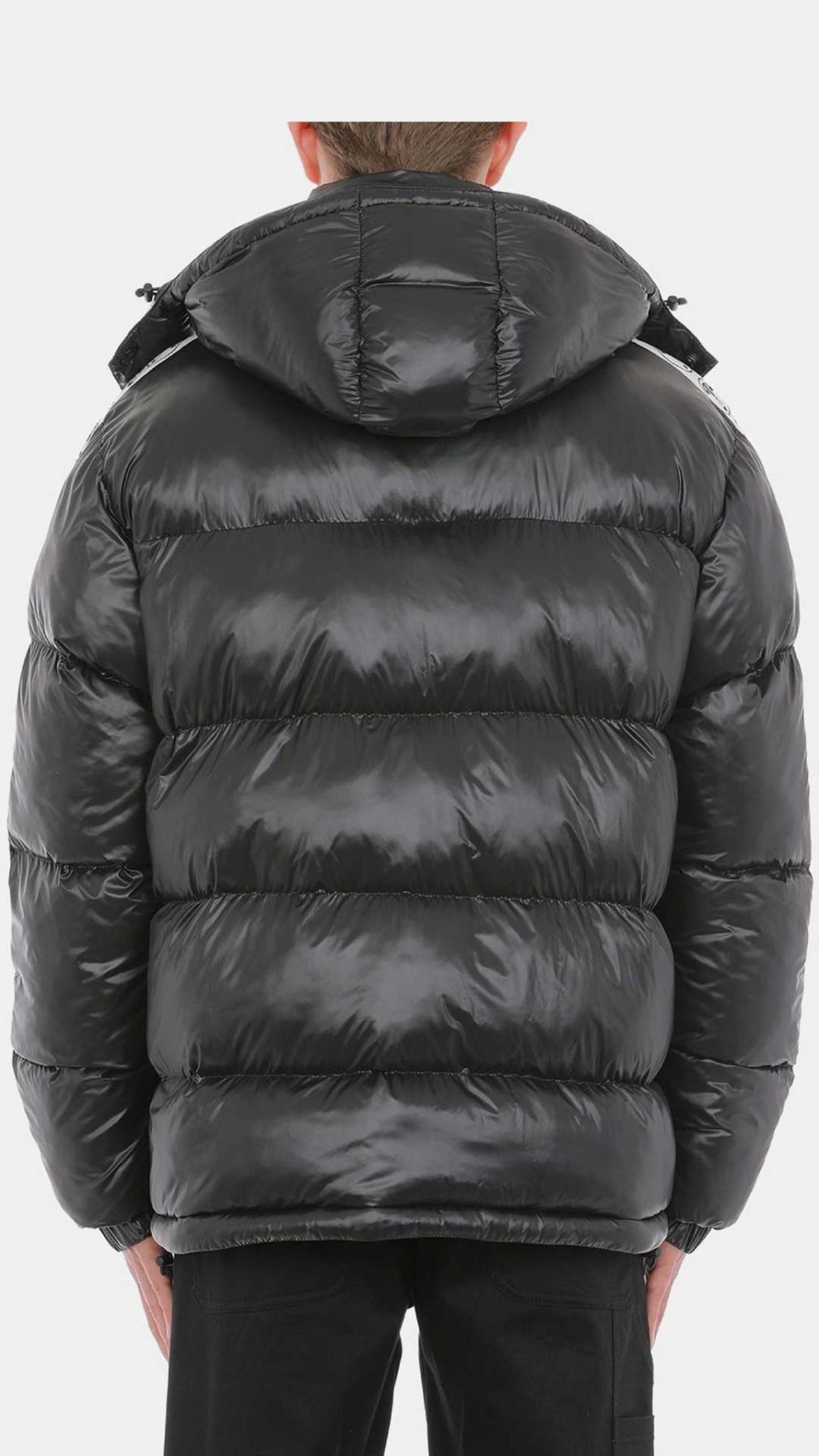 Chaqueta Moschino acolchada con bandas en mangas con logotipo