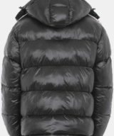 Chaqueta Moschino acolchada con bandas en mangas con logotipo