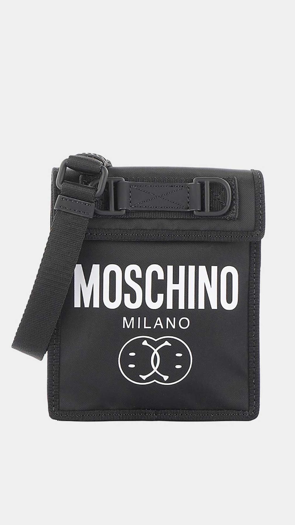 Messenger pequeño Moschino con estampado del logo