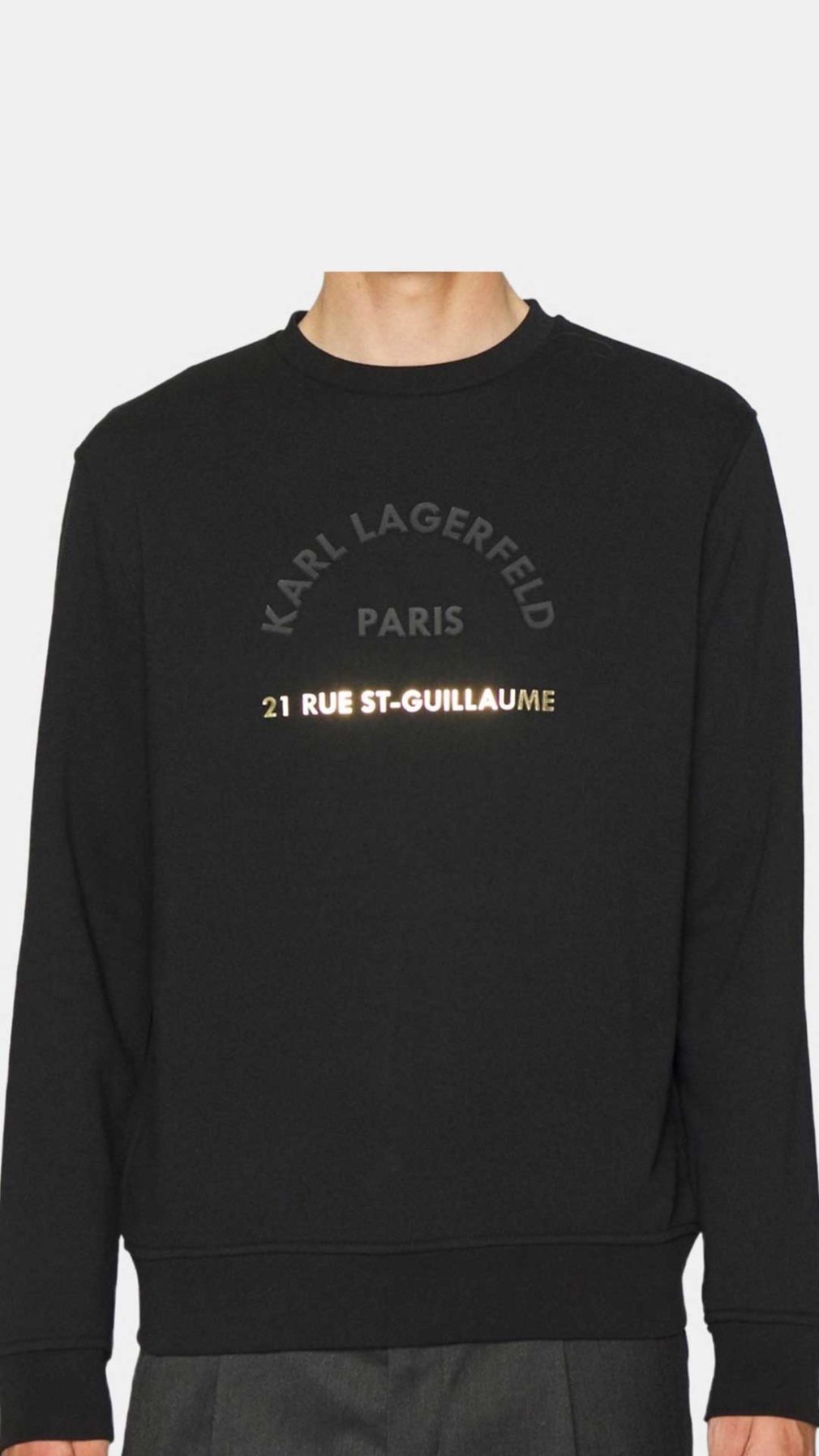 Sudadera Karl Lagerfeld con logotipo en negro y dorado