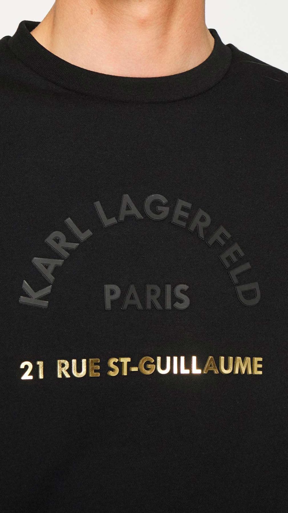 Sudadera Karl Lagerfeld con logotipo en negro y dorado