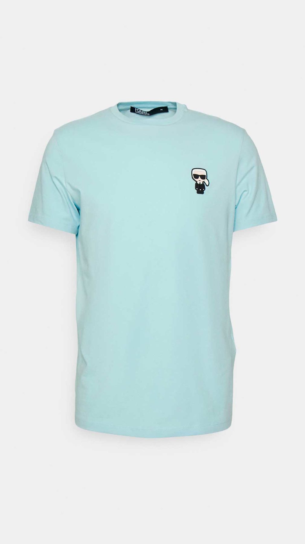 Camiseta azul claro Karl Lagerfeld con detalle de parche en el pecho engomado