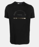 Camiseta Karl Lagerfeld con logotipo en negro y dorado