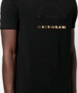Camiseta Karl Lagerfeld con logotipo en negro y dorado