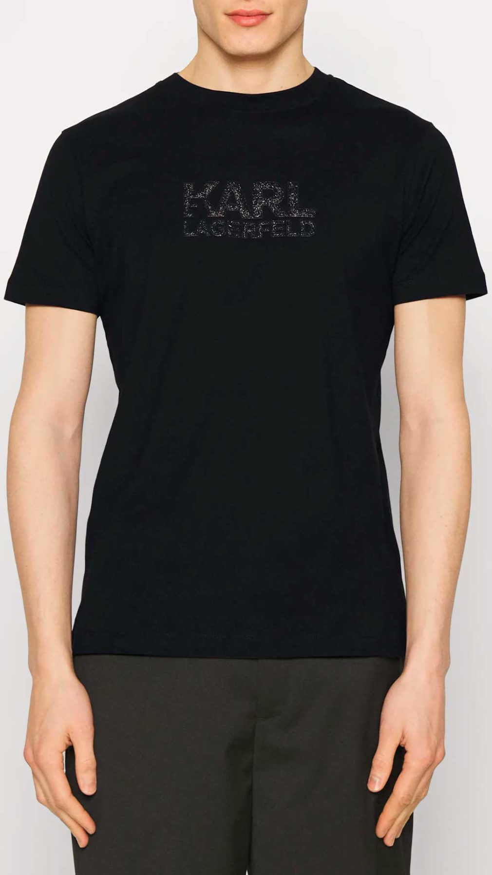 Camiseta Karl Lagerfeld con logo en purpurina brillante