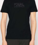 Camiseta Karl Lagerfeld con logo en purpurina brillante