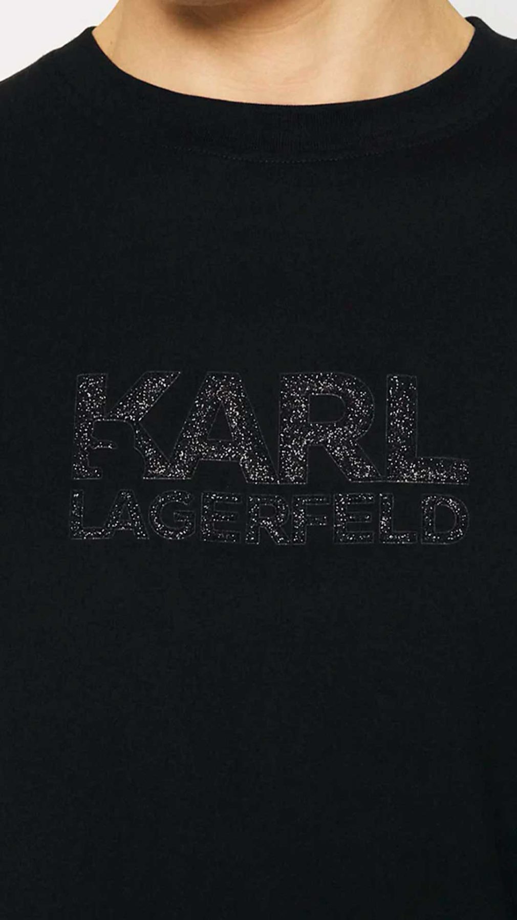 Camiseta Karl Lagerfeld con logo en purpurina brillante