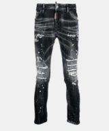Jeans Super Twinky con salpicadura de pintura y cristales