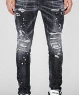 Jeans Super Twinky con salpicadura de pintura y cristales