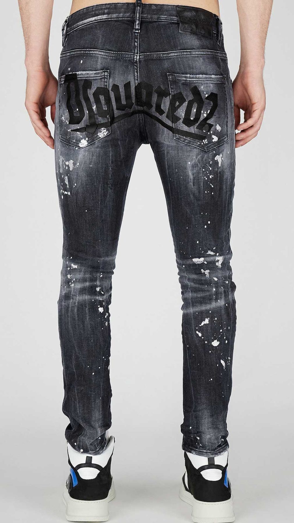 Jeans Super Twinky con salpicadura de pintura y cristales