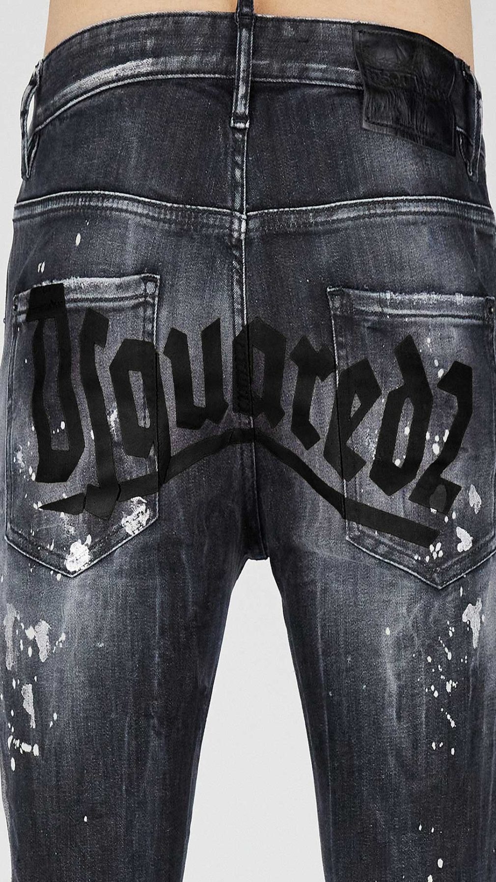 Jeans Super Twinky con salpicadura de pintura y cristales