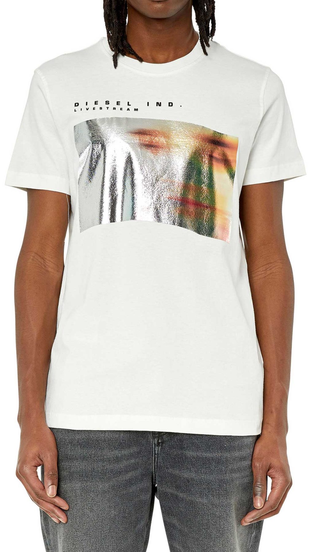 Camiseta Diesel con fotografía de una cara borrosa