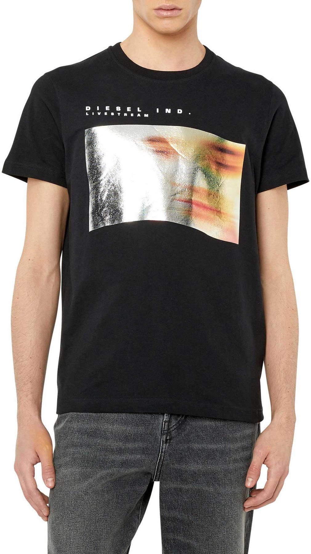 Camiseta Diesel con grafico cara borrosa