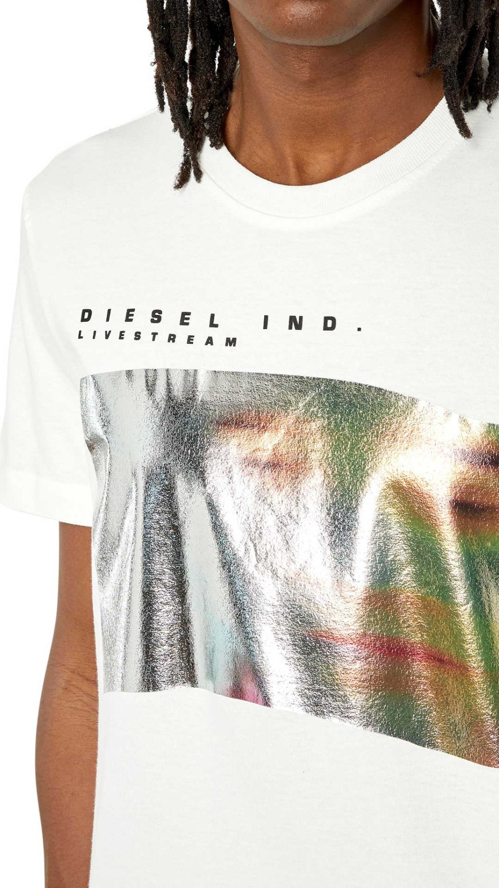 Camiseta Diesel con fotografía de una cara borrosa