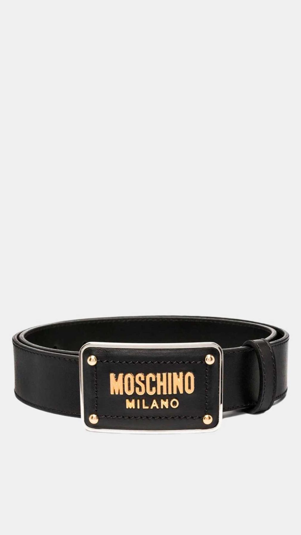 Cinturón Moschino con logotipo dorado