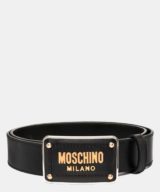 Cinturón Moschino con logotipo dorado