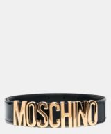Cinturón Moschino logotipo dorado