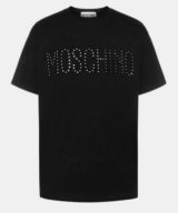 Camiseta Moschino con logo bordado y espejos