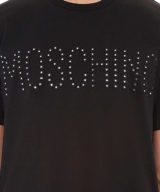 Camiseta Moschino con logo bordado y espejos