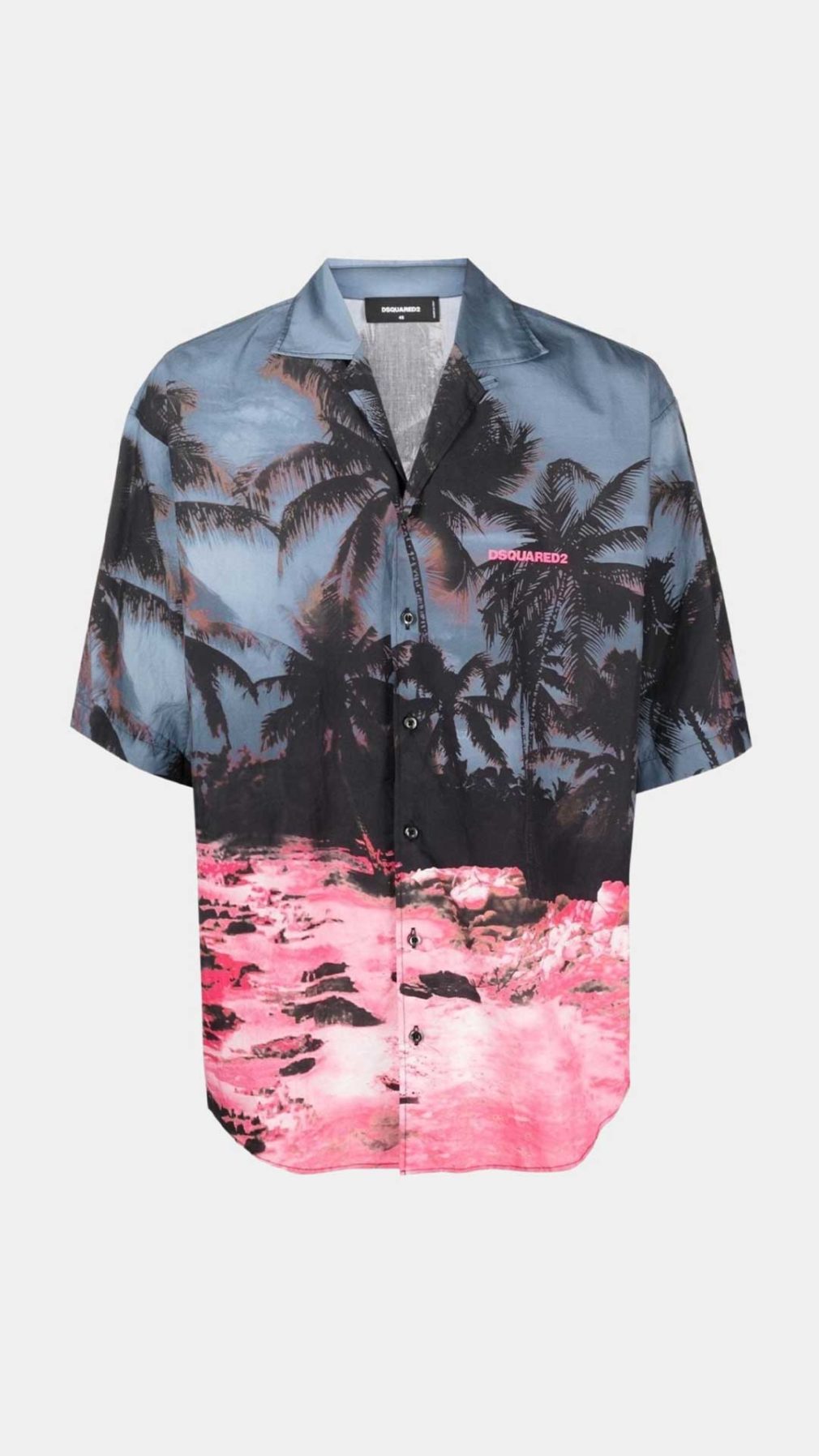 Camisa Cuba Dsquared2 con estampado tropical